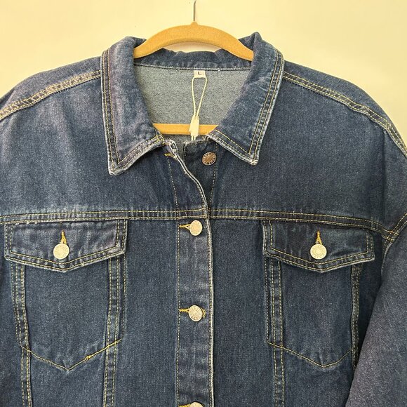 New  Women’s Classic Blue Denim Jacket - Picture 1 of 4